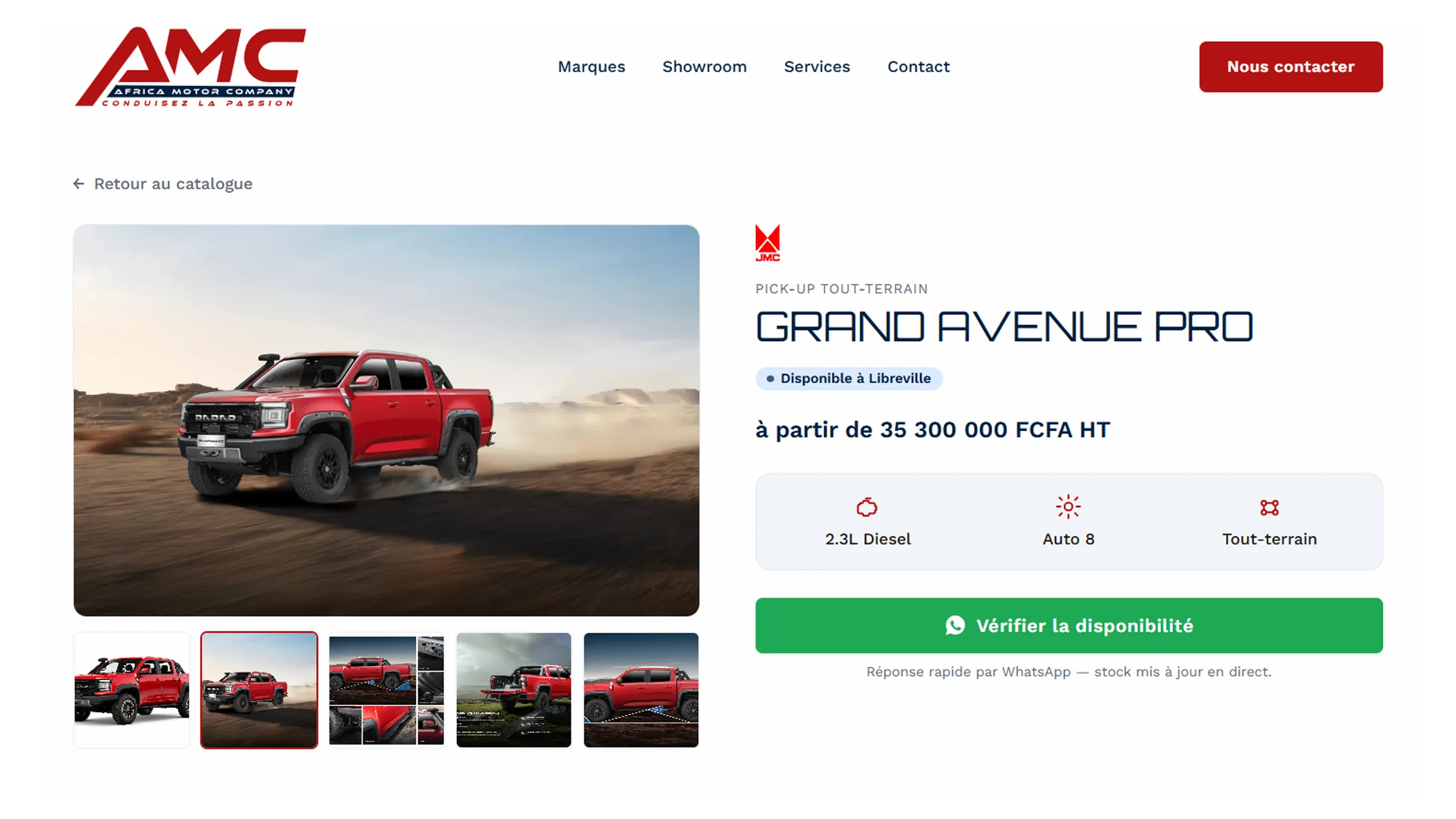 Site vitrine et catalogue véhicules Geely & JMC